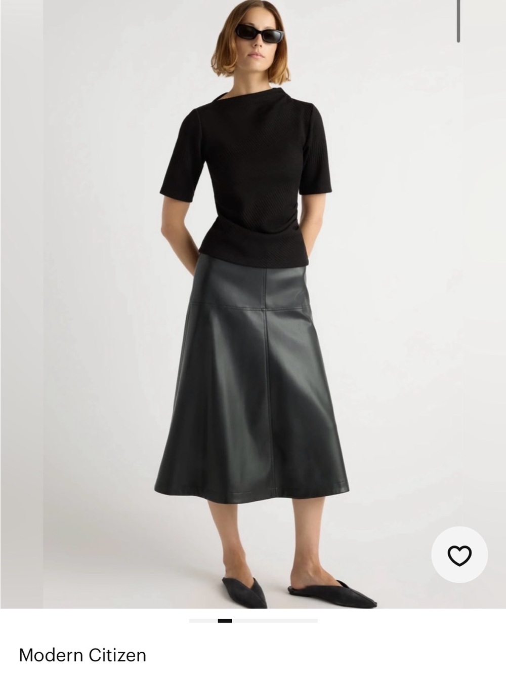 Modern Citizen Harley vegan Leather Midi A-Line Skirt